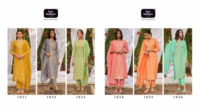 Four Buttons Nazakat 2 New Designer Ethnic Wear Kurti Pant And Dupatta Readymade Collection